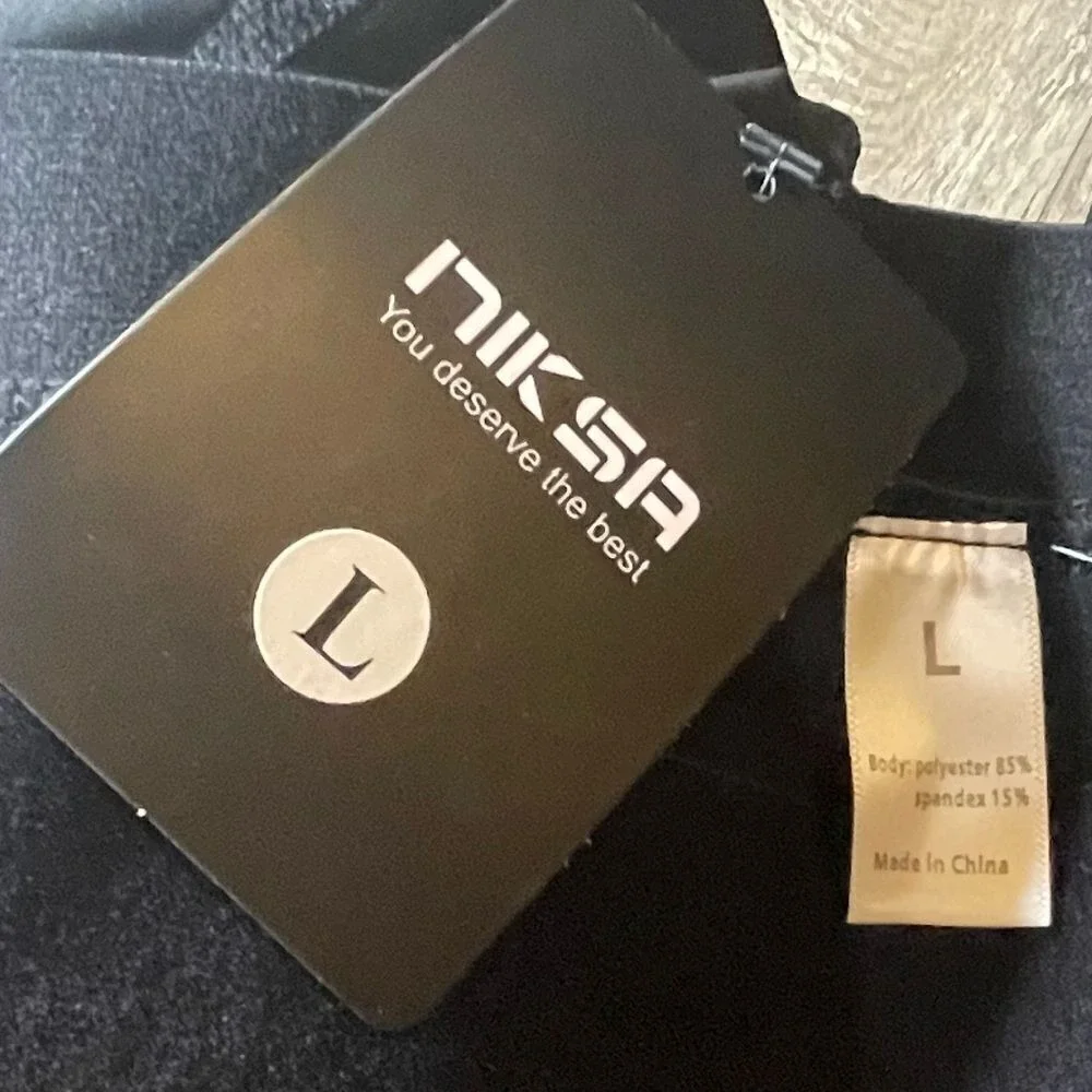 Niksa Mens Black Compression‎ Shorts Athletic Performance Base Layer Size Large